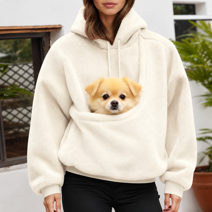 🐾 Cozy Pet Carrier Fleece Hoodie – Warm, Soft & Hands-Free