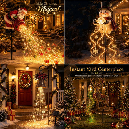 🌲 Christmas Magic Flowing Light Collection — Magical Swirling Light Stakes For Your Garden