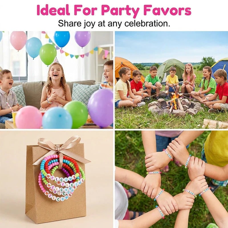 ✨🌈Pack of 25 Welcome Bead Bracelets - Strengthen Classroom Friendship & Spread Warm Kindness!