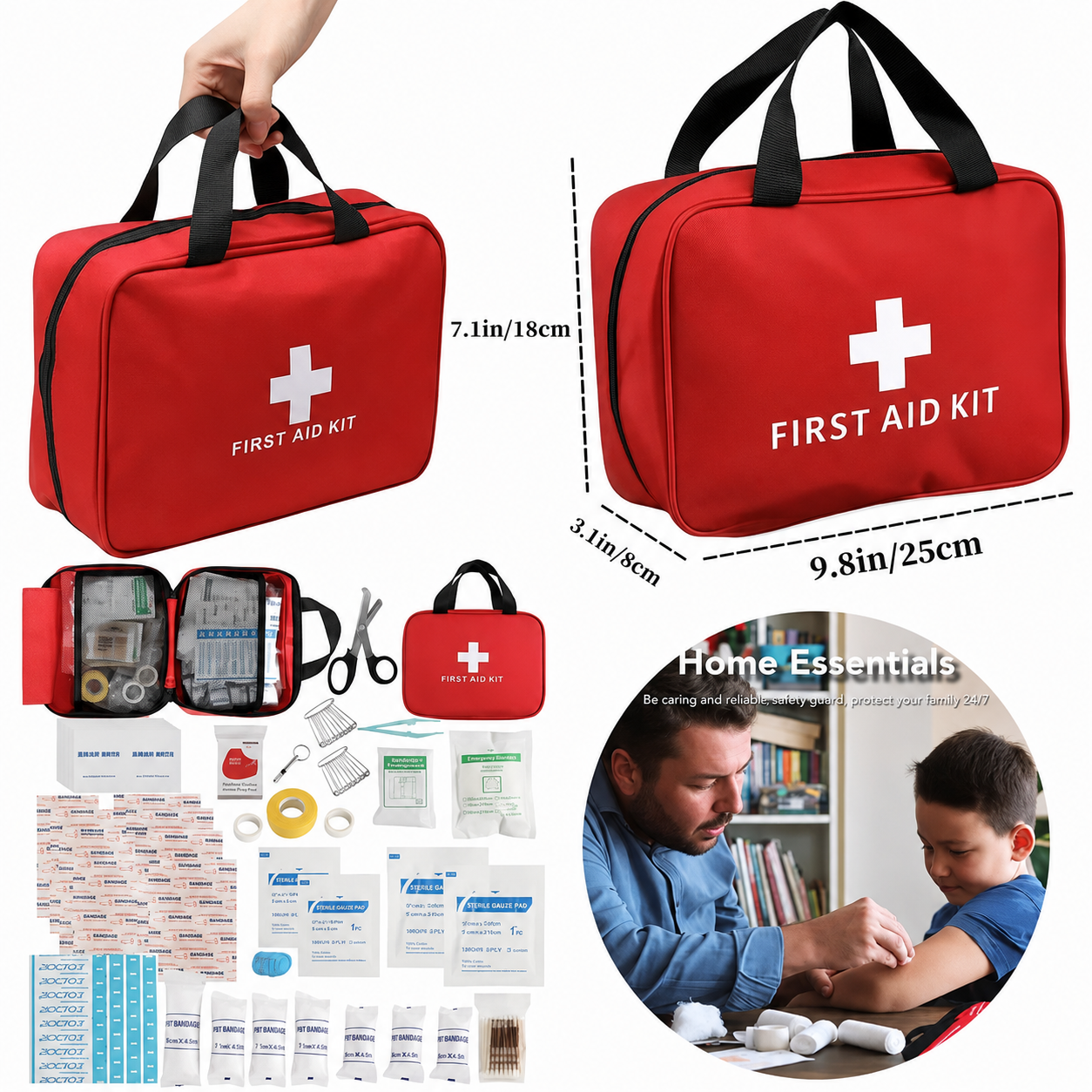 🚨First Aid Kit – High-quality, waterproof, and portable trauma first aid kit, suitable for various emergency situations