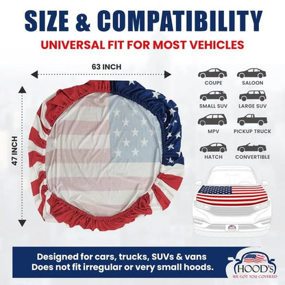 🔥50% OFF Flash Sale 65K+🎉American Car Hood Flag🦅No Glue No Tools🚗 Install in 1 Minute