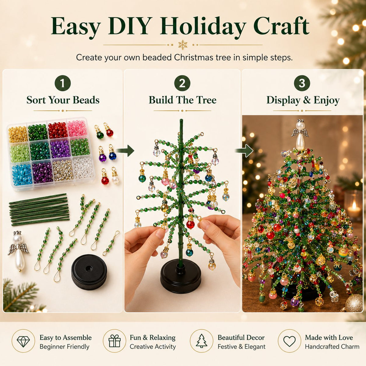 🎄✨ DIY Beaded Kit – 🎅Create Your Own Sparkling Holiday Decoration