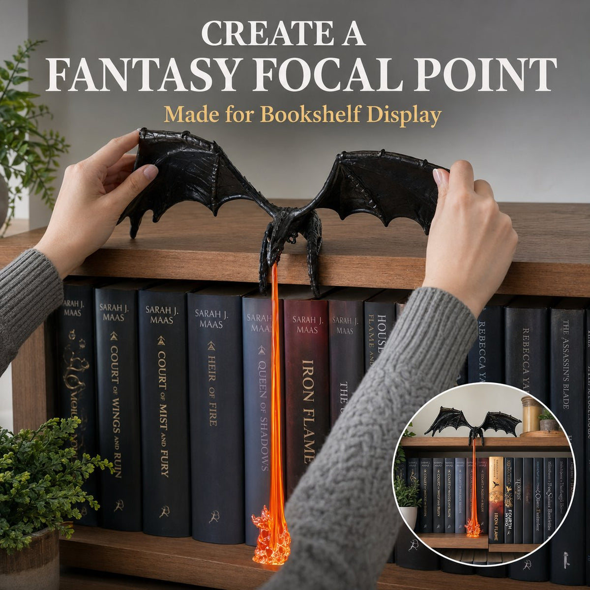 🔥Limit Time 50% OFF 🐉 Dragon Shelf Light for Fantasy Book Lovers 📚