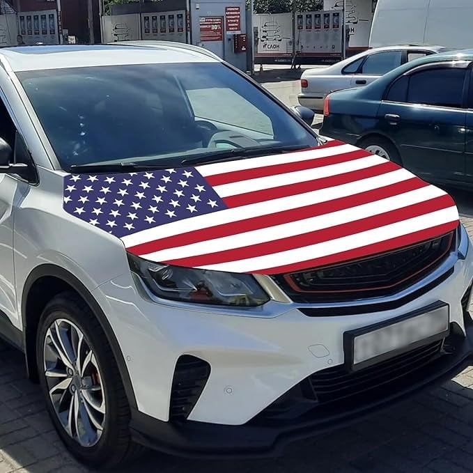 🔥50% OFF Flash Sale 65K+🎉American Car Hood Flag🦅No Glue No Tools🚗 Install in 1 Minute