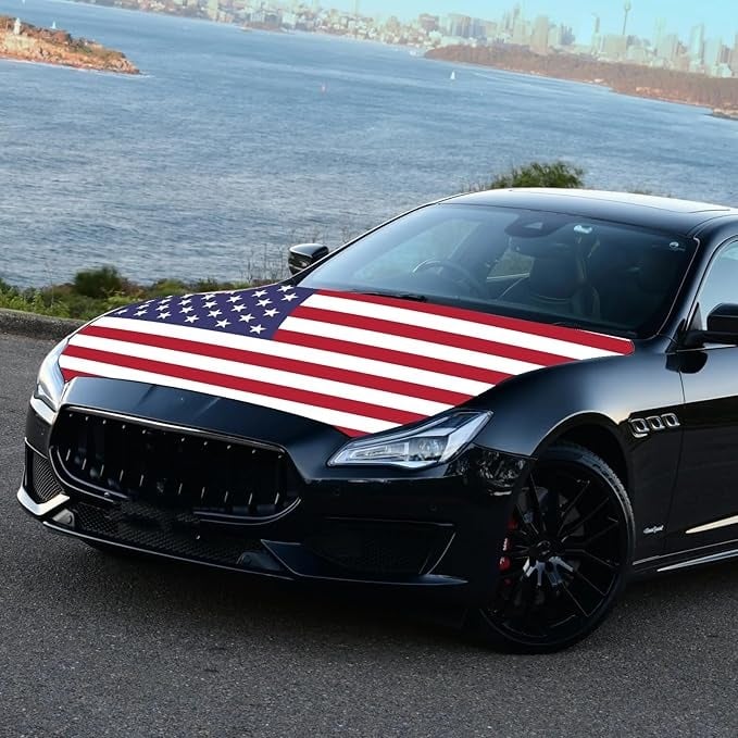 🔥50% OFF Flash Sale 65K+🎉American Car Hood Flag🦅No Glue No Tools🚗 Install in 1 Minute