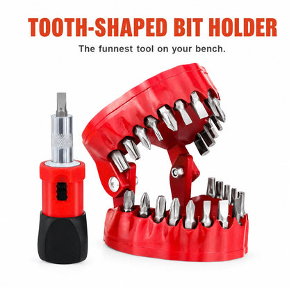 🛠️Tooth-Shaped Bit Holder – 28-Piece DIY Screwdriver Bit Set