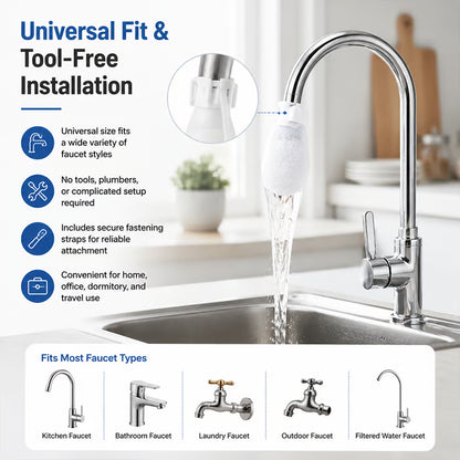 Faucet Filter Cotton Bags - Universal, 100 PCS Splash-Proof Faucet Filter Set 2