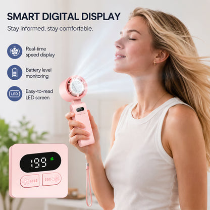 ❄️ Turbo Ice-Cooling Handheld Fan  Powerful Airflow Meets Instant Cooling Relief