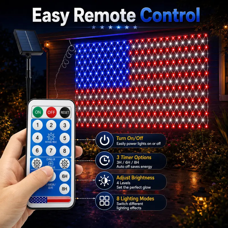 🔥HOT SALE 50% OFF✨Outdoor Solar American Flag Light