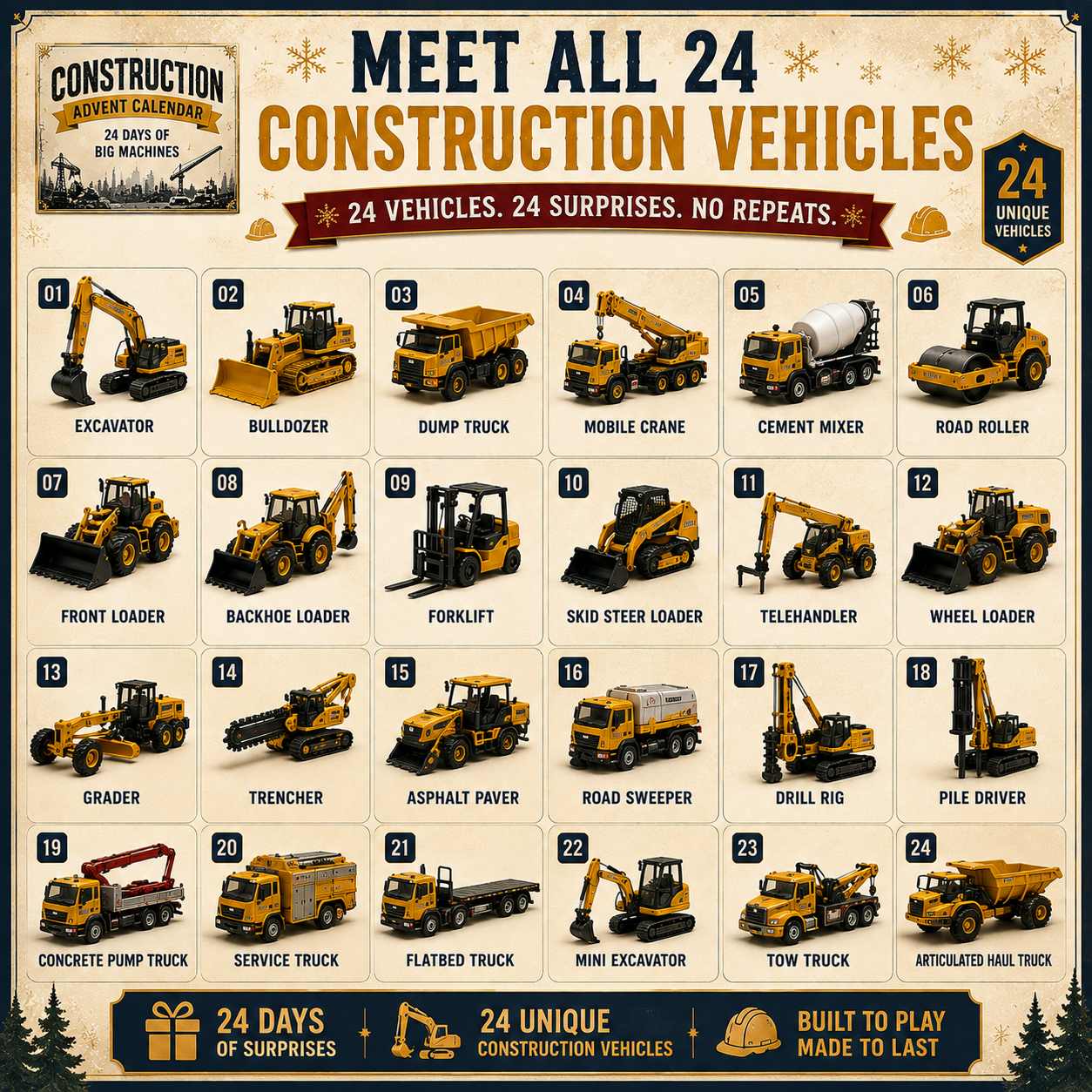🎄 24-Day Vehicle Advent Calendar