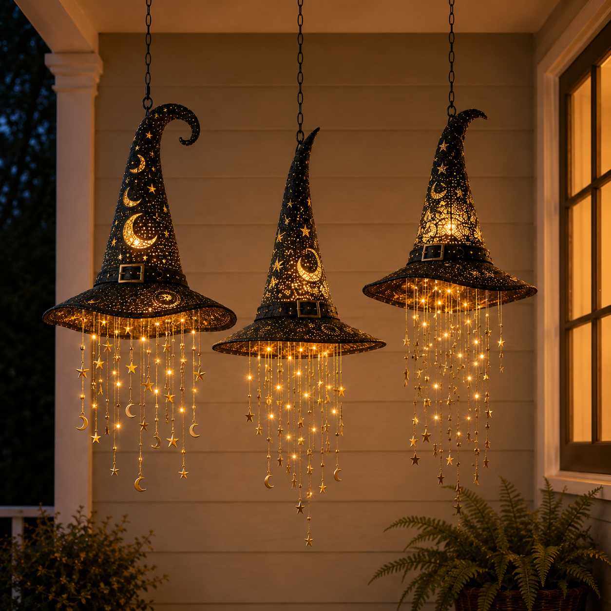 🔥HOT SALE 50% OFF🌟Lighted Witch Hat Hanging Chime