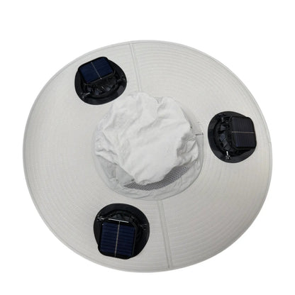 2026 New 3-Solar-Fan Cooling Hat — UPF50+ Sun Protection, Triple-Power Rechargeable, & Water-Resistant