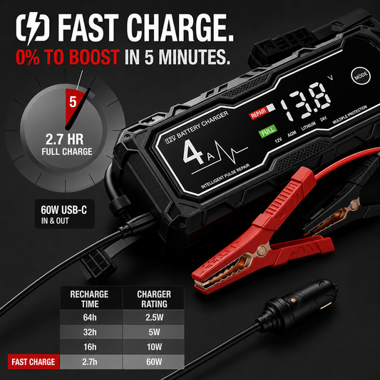 🔥⚡ Portable Car Jump Starter—Starts Up to 10.0L Gas & 8.0L Diesel Engines(Free Shipping)