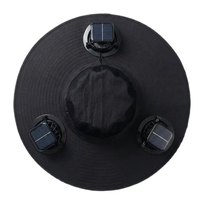 2026 New 3-Solar-Fan Cooling Hat — UPF50+ Sun Protection, Triple-Power Rechargeable, & Water-Resistant