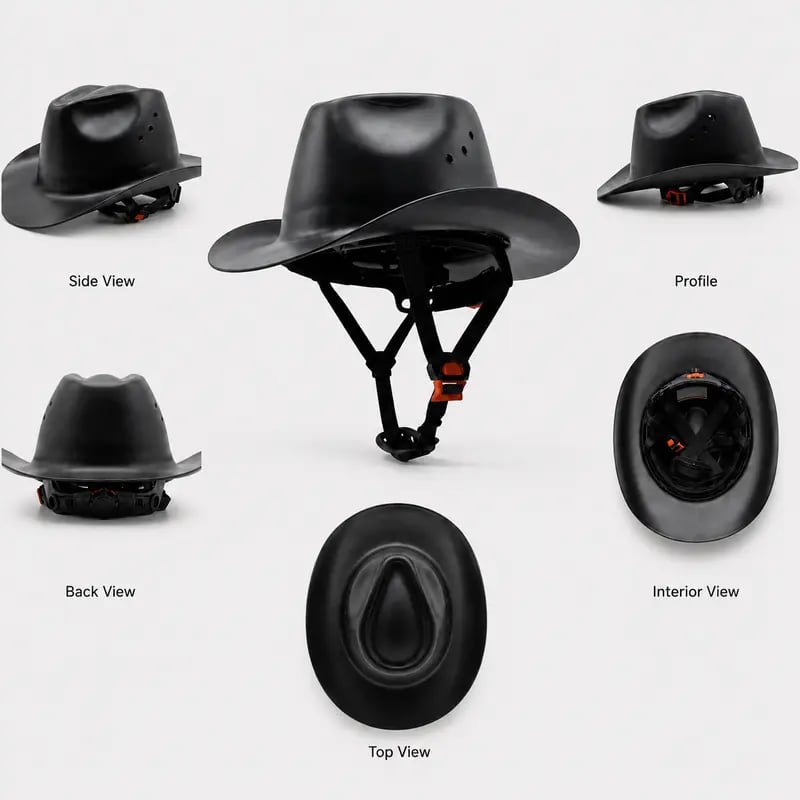 🔥LAST DAY 50% OFF ⛑️Western Cowboy Hard Hat, Vented Wide Brim Safety Helmet for Construction & Ranch Workers