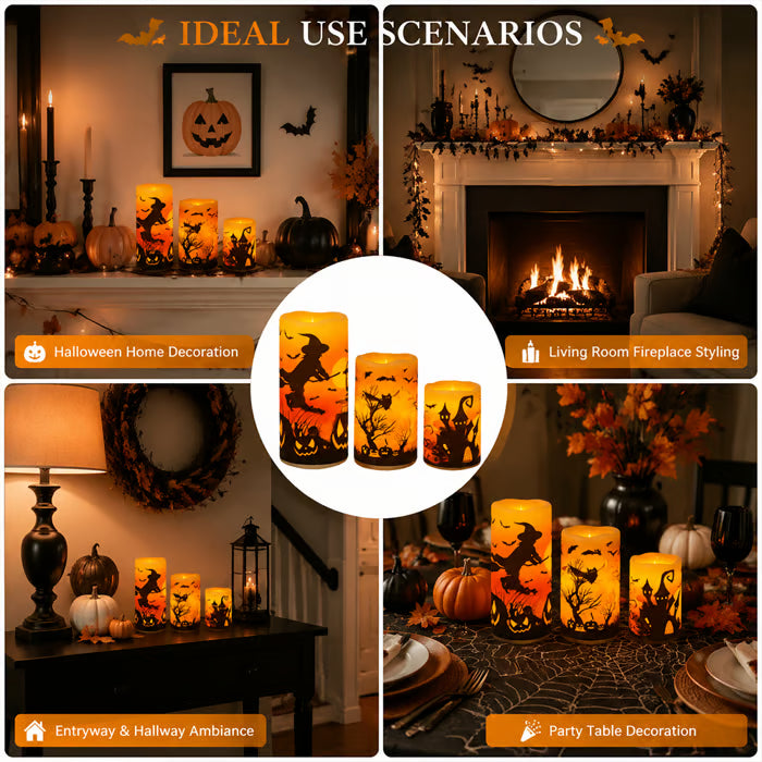 🎃 Halloween Flameless Flickering LED Candles