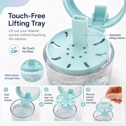 🔥HOT SALE🏆100K+ SOLD! 💧Portable Retainer and Denture Cleaning Case with Magnetic Lifting Tray