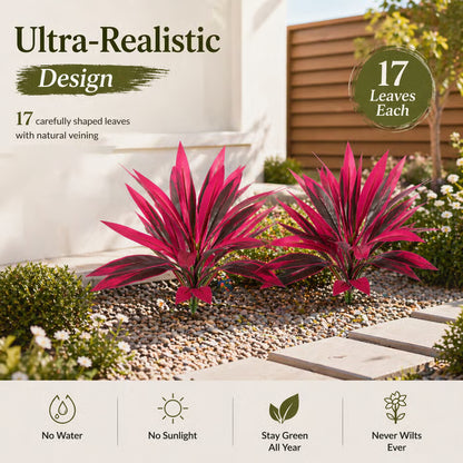 🌷🌿2-Pack 21.6" Artificial Cordyline Plants | UV Resistant, Pet Safe No-Maintenance Indoor Outdoor🌷