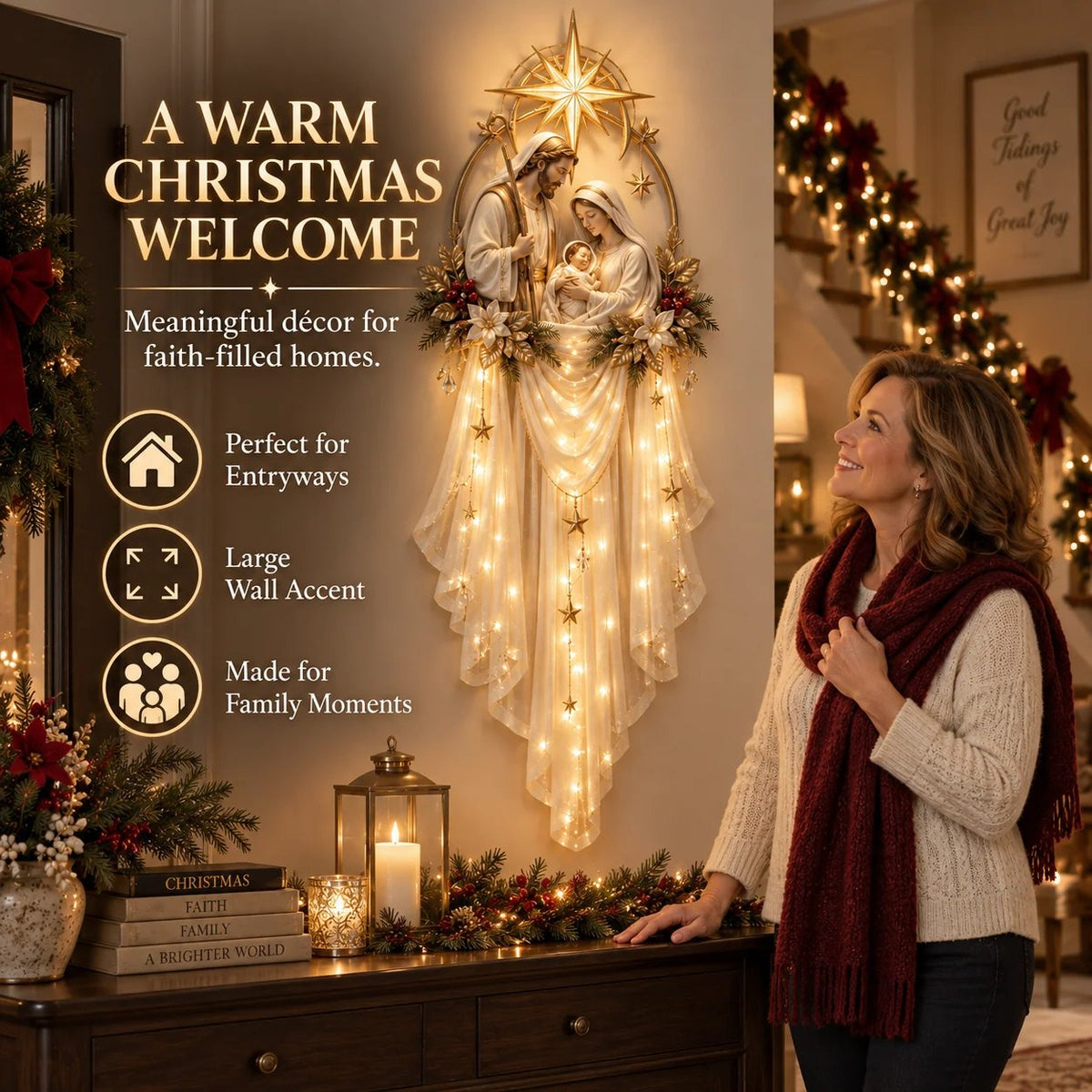 ✨50% OFF TODAY ✝️ Holy Family Star Veil™ – Meaningful Christmas Wall Decor