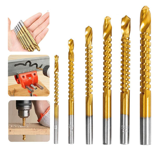 ⚡55% OFF TODAY🔩Drill Metal, Wood & Plastic with Ease💪 6-Piece Titanium Drill Bit Set