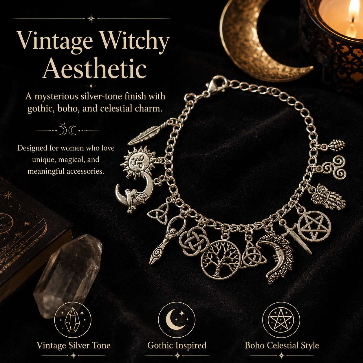🔥50% OFF TODAY✨Vintage Witchy Charm Bracelet