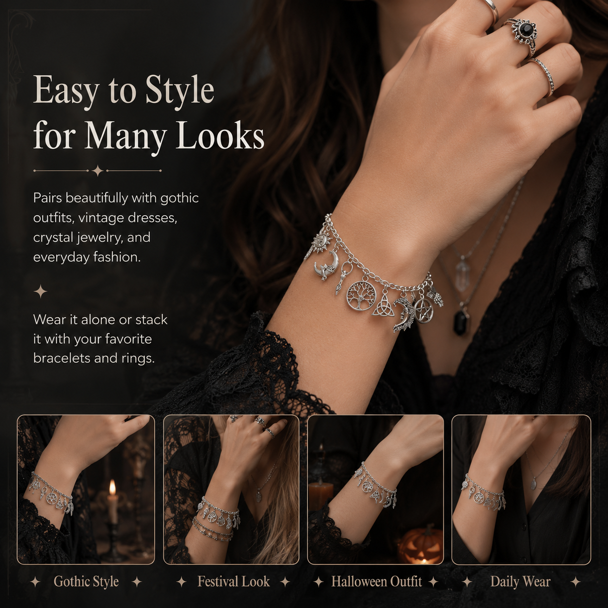 🔥50% OFF TODAY✨Vintage Witchy Charm Bracelet