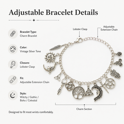 🔥50% OFF TODAY✨Vintage Witchy Charm Bracelet