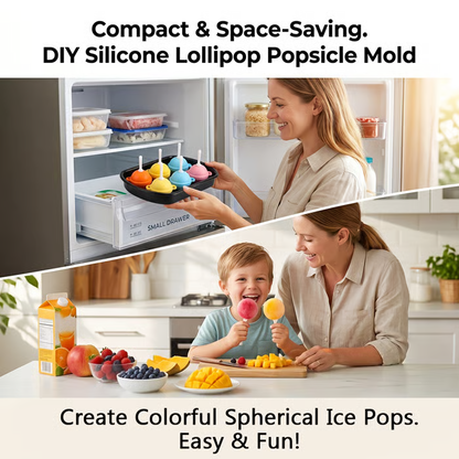 🍭DIY Silicone Lollipop Popsicle Mold – Fun Spherical Ice Pop Maker for Homemade Frozen Treats