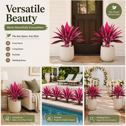 🌷🌿2-Pack 21.6" Artificial Cordyline Plants | UV Resistant, Pet Safe No-Maintenance Indoor Outdoor🌷