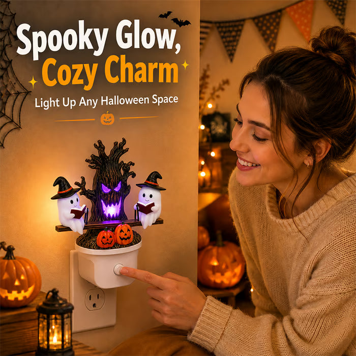 👻 Animated Seesaw Ghost Night Light Spooky-cute Halloween décor with glowing motion — perfect for cozy seasonal ambiance 🎃✨
