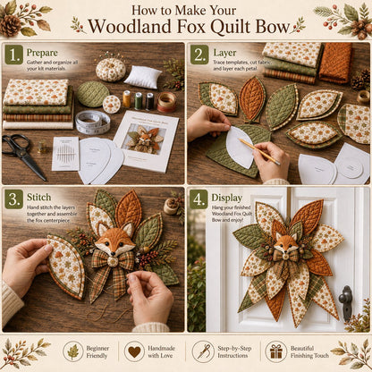 🔥HOT SALE 50% OFF 🎀 Beginner-Friendly Oversized Quilted Bow Sewing Kit | Coordinated Printed Fabrics, Batting, Pre-Designed Templates & Complete Supplies for a Full 23–25 in 3D Statement Bow ✨