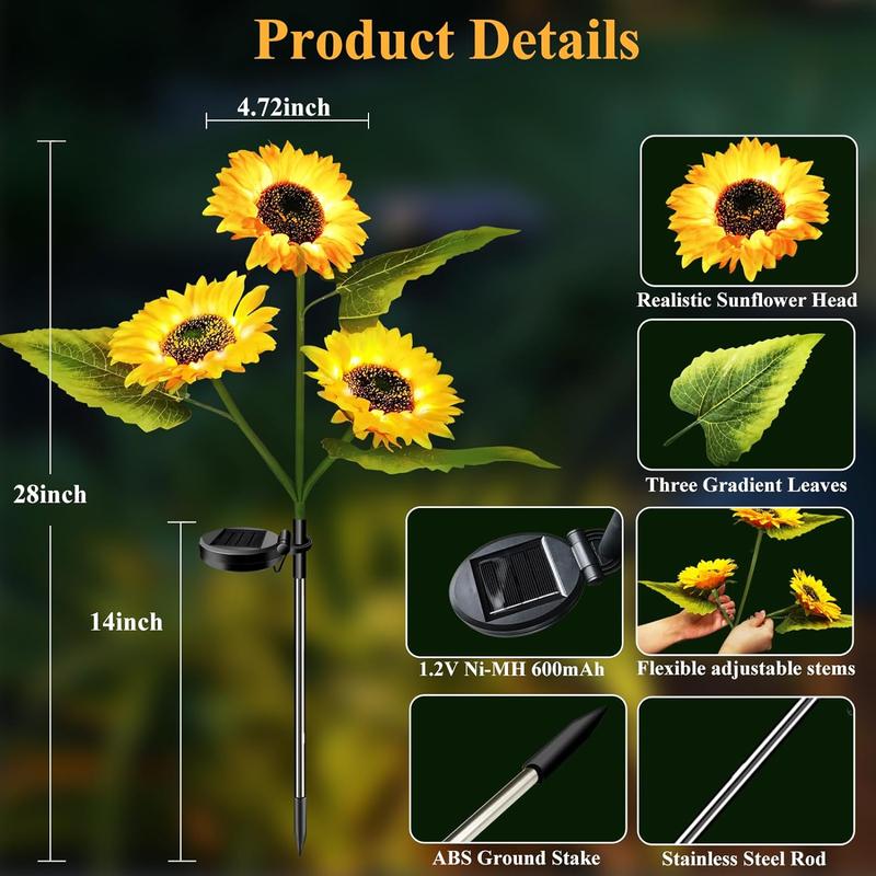 🌻❤Mother's Day Sale 49% OFF- 🌞Solar LED Sunflower Garden Lights-29.6inch/74cm