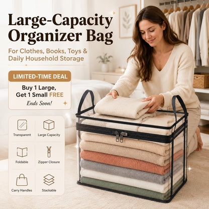 📚 Foldable Transparent Storage Box 🔥 Limited-Time Deal: Buy 1 , Get 1 Small FREE (worth $19.99) — Ends Soon!