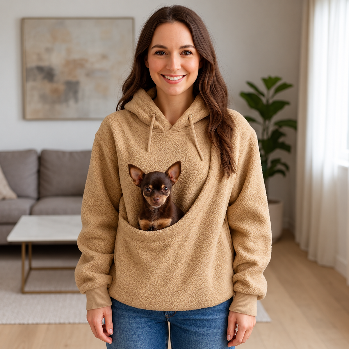 🐾 Cozy Pet Carrier Fleece Hoodie – Warm, Soft & Hands-Free