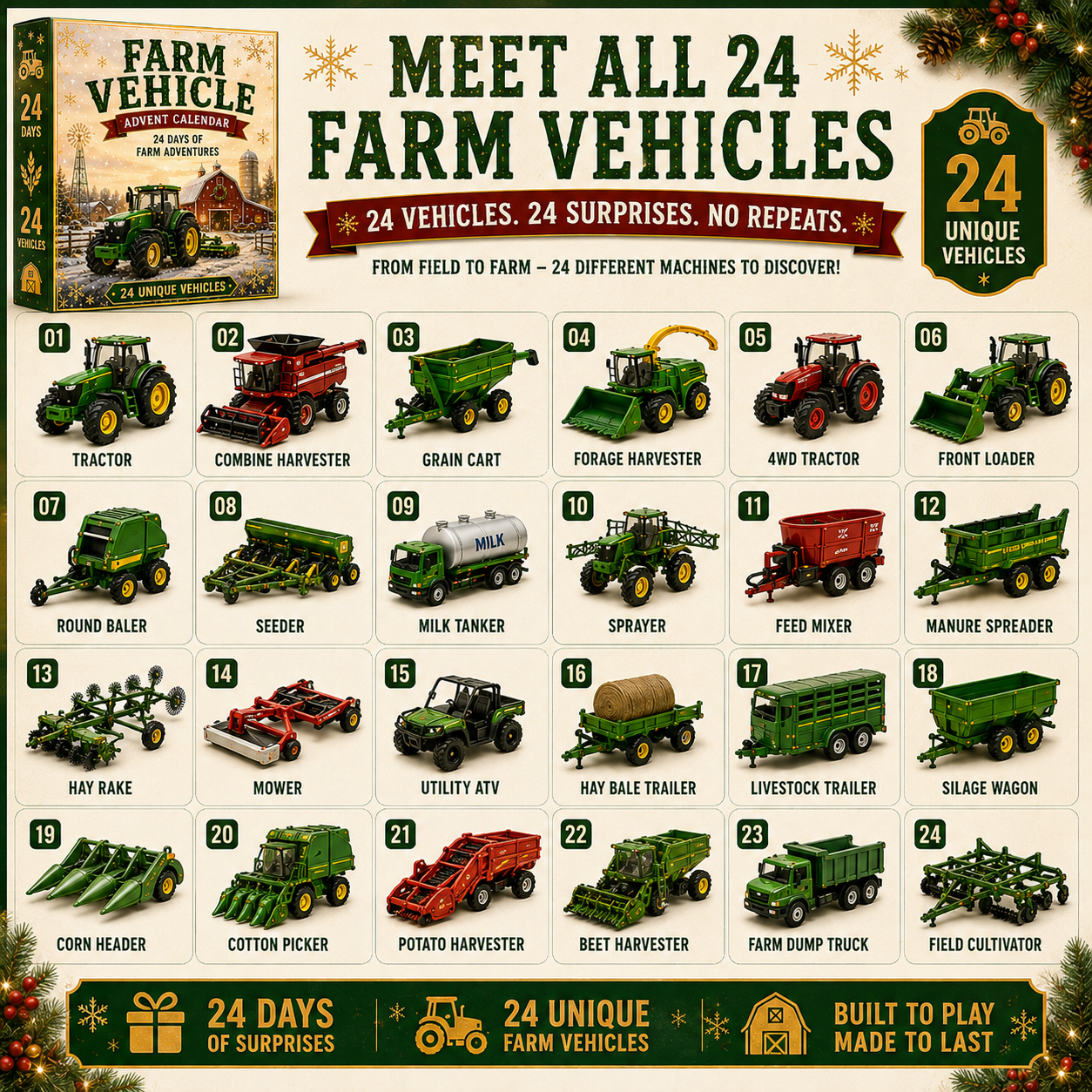 🎄 24-Day Vehicle Advent Calendar