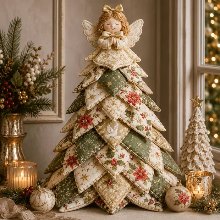 🎄HOT SALE 50% OFF 🧵DIY Quilted Christmas Tree Kit – Handmade Fabric Holiday Tabletop Tree Decor