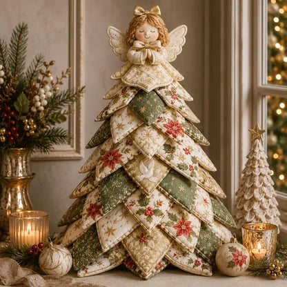 🎄HOT SALE 50% OFF 🧵DIY Quilted Christmas Tree Kit – Handmade Fabric Holiday Tabletop Tree Decor