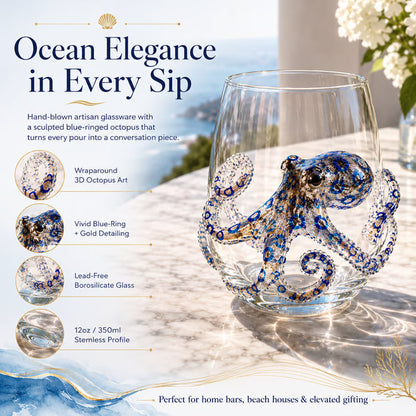 ⚡Artisanal Blue Ringed Octopus Glassware