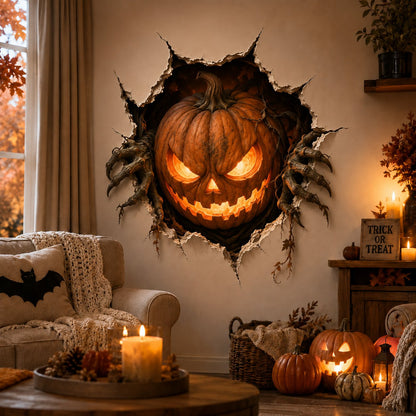 🎃 Halloween 3D Break-In Wall Decals – Realistic Spooky Wall & Window Stickers (Easy Peel & Stick)