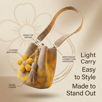 ✨55% OFF TODAY🌼Handmade Crochet Flower Tote Bag