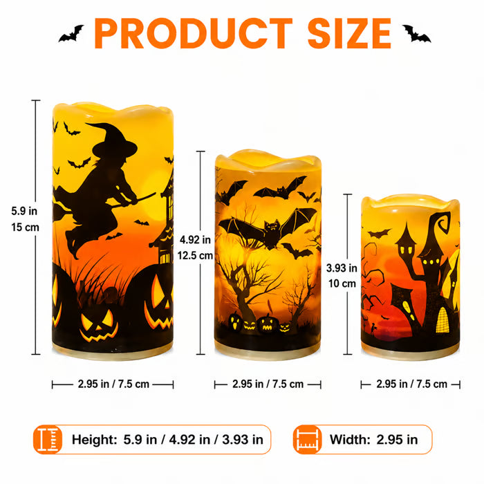 🎃 Halloween Flameless Flickering LED Candles