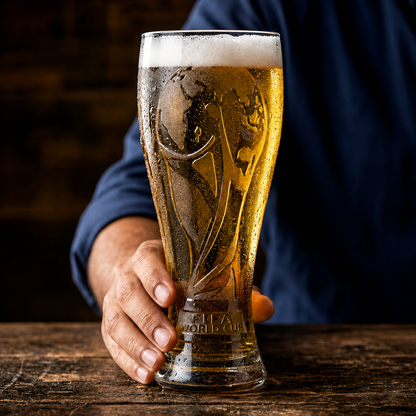 🏆 Limited Edition Soccer Trophy Crystal Glass Gift Set with Gold Bottle Opener