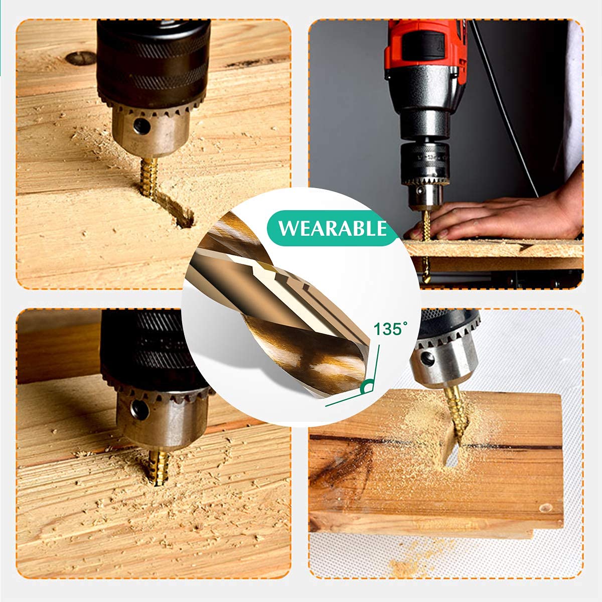 🔥50% OFF TODAY💪6-Piece 3–8mm Titanium Drill Bits⚡ Built for Metal, Wood & Plastic