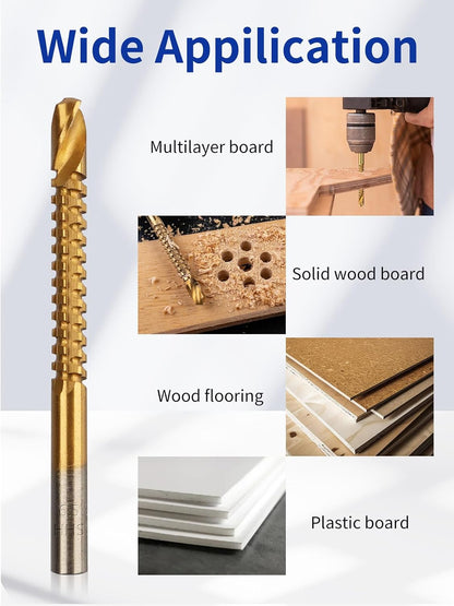 8 Pack Titanium Coated HSS Twist Drill Bits - 3-10mm