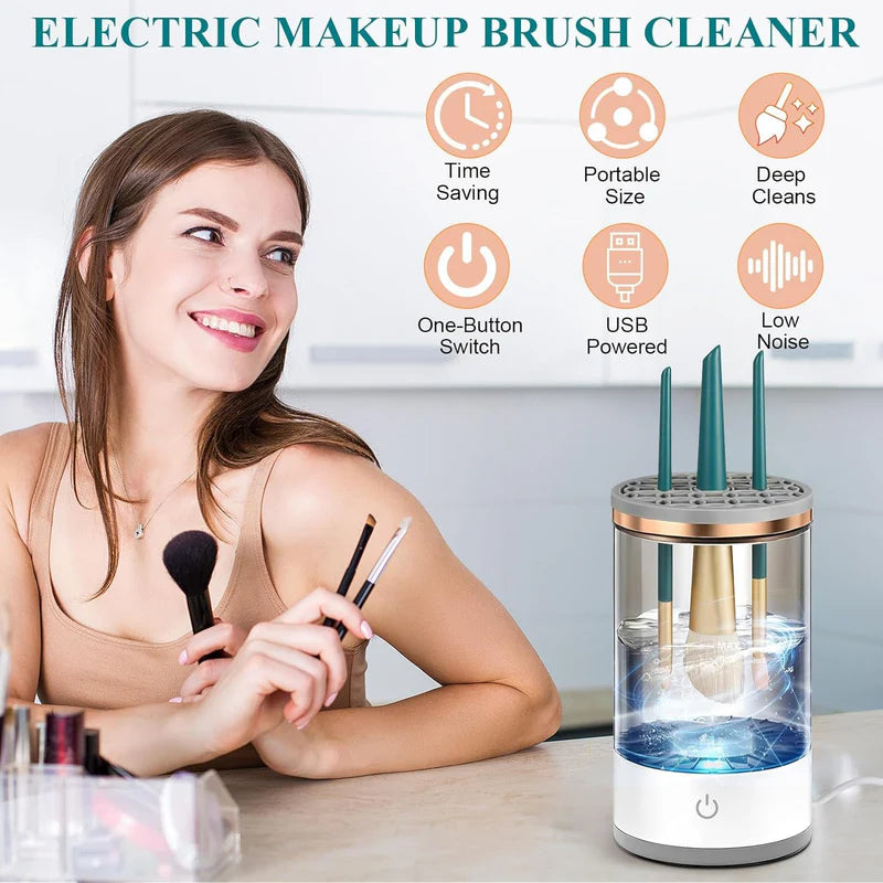 Electric Makeup Brush Cleaner & Dryer – All-in-One Cleaning Tool