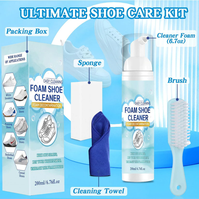 🏆Flash Sale⚡50K+ SOLD👟Shoe Cleaning Kit for Leather, Suede, Canvas, Mesh & More