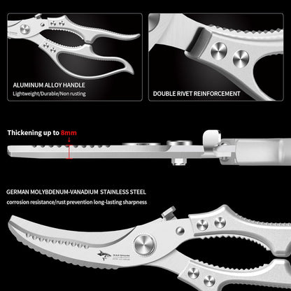 ✂️ LIMITED TIME 49% OFF! 🎁 Heavy-Duty Multifunction Kitchen Shears – 4-in-1 Tool with Fish Scaler, Bottle Opener & Safety Lock 🔪