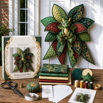 🔥HOT SALE 50% OFF 🎀 Beginner-Friendly Oversized Quilted Bow Sewing Kit | Coordinated Printed Fabrics, Batting, Pre-Designed Templates & Complete Supplies for a Full 23–25 in 3D Statement Bow ✨