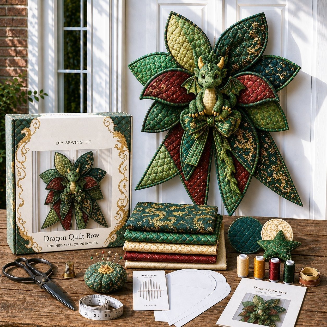 ⏳ Last Day 49% OFF – 🎀 Beginner-Friendly Oversized Quilted Bow Sewing Kit✨