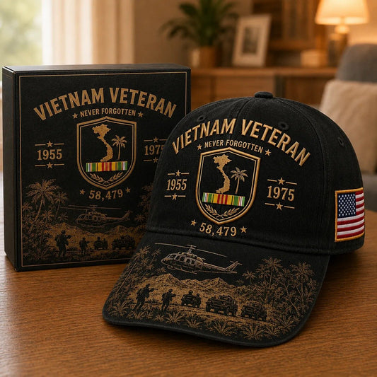 Vietnam Veteran Never Forgotten 1955–1975 Commemorative Cap 🇺🇸
